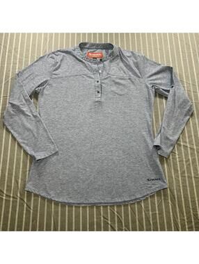 Simms Fishing Womens LARGE Drifter Henley Performance Material Gorpcore Outdoors